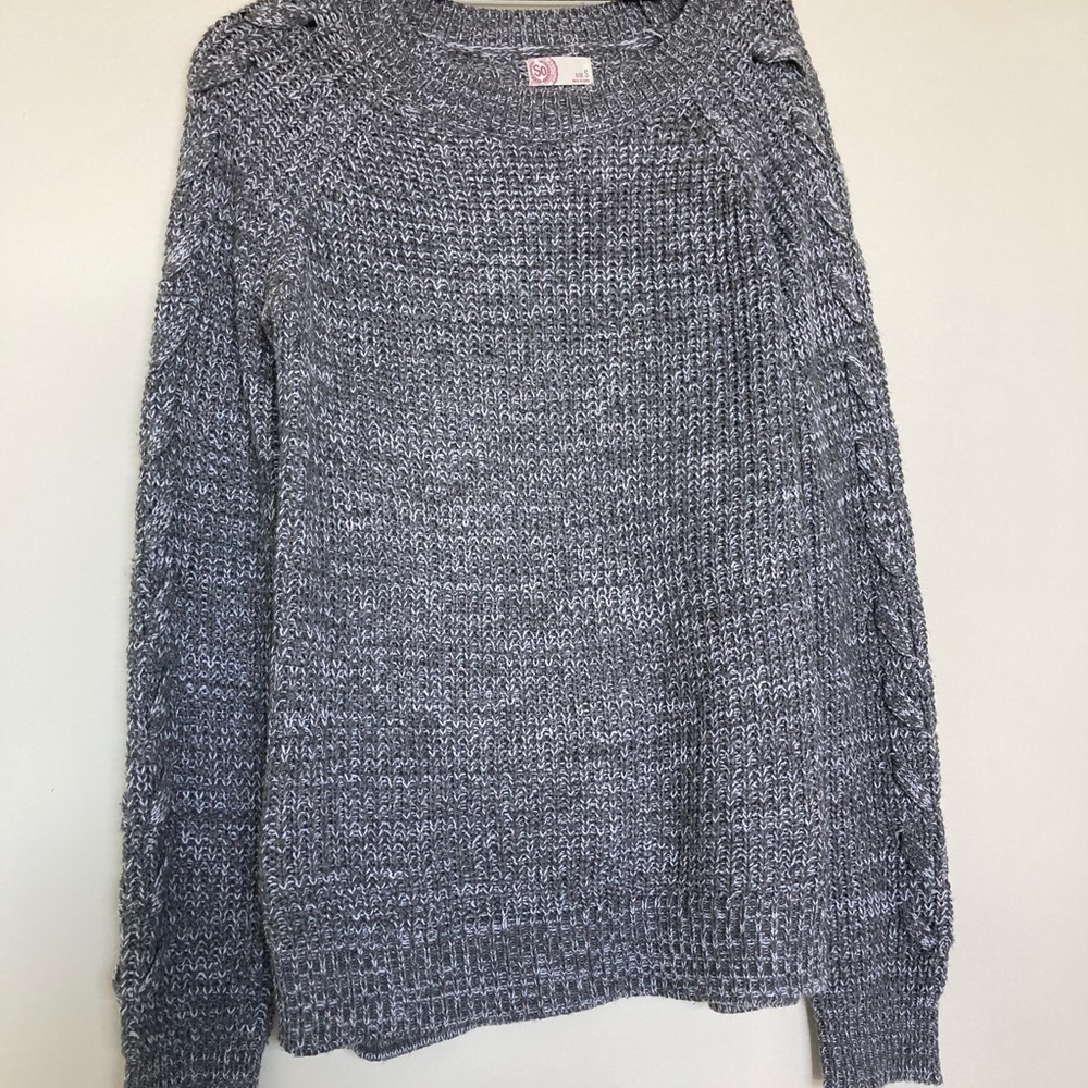 SO Gray Cable Knit Sweater